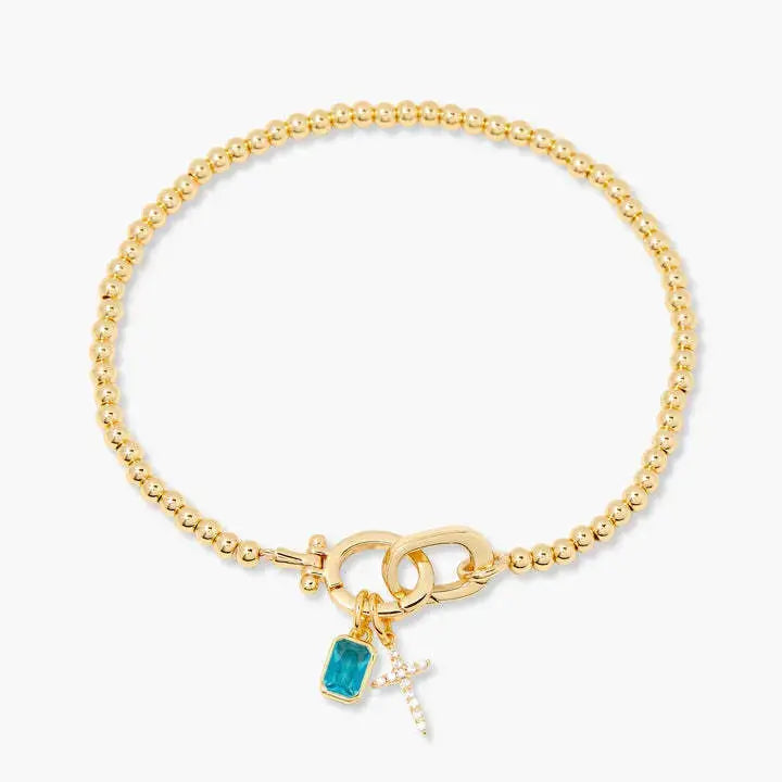 Zodiac Birthstone Gold Plated Adjustable Bracelet - YESHUALL