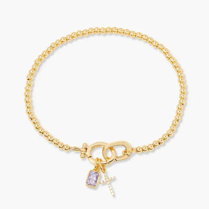 Zodiac Birthstone Gold Plated Adjustable Bracelet - YESHUALL